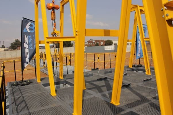 FRP grating installation at water treatment site