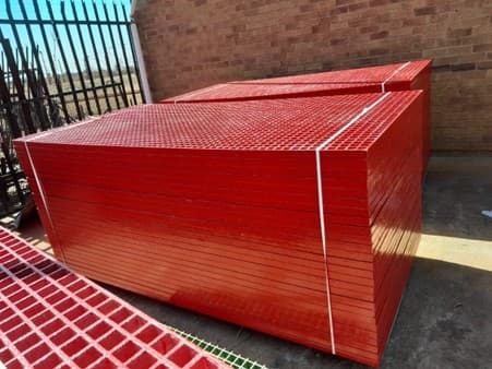 FRP grating products packaged for delivery