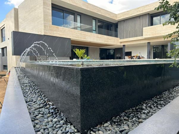 FRP grating at commercial building water feature